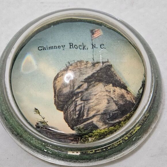 Chimney Rock Paperweight North Carolina  Heavy Rare Antique - Picture 1 of 6